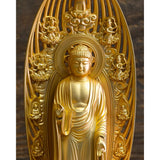 Buddha Statue, Amida Nyorai Boat Shape, 6.7 inches (17 cm) Gold Plated/24 Gold), Buddhist: Hideo Makita, Prototype (Amidaniori Boat/M)