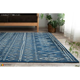 Sayansayan Hand-Written Rug Stitching Line 78.7 x 98.4 inches (200 x 250 cm), 3 Tatami Mats, Jeans, Wilton Belgium