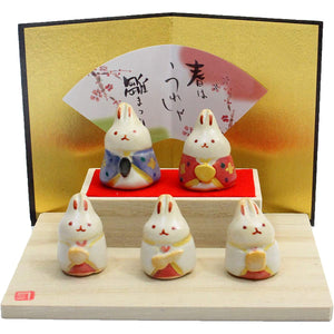 Craftsman House Hina Doll Bean Rabbit 5 Dolls, Hinamatsuri Decoration