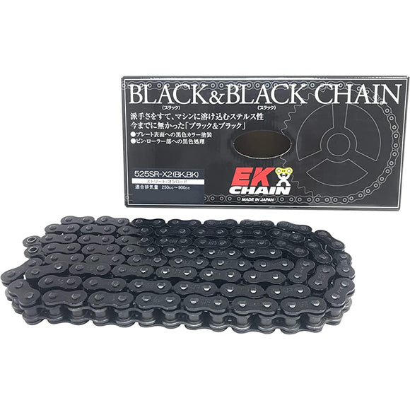 EK (EK) QX Ring Seal Chain 525SR -X2 Black & Black 110L [Kashime joint] -