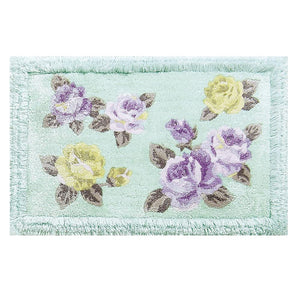 Senko 38047 Rosalium Bath Mat, Green, Approx. 21.7 x 33.5 inches (55 x 85 cm), With Rhinestones, Also for Interior Mat