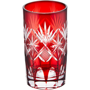 Tajima GLASSMAKING STAR Kiriko Tumbler Red