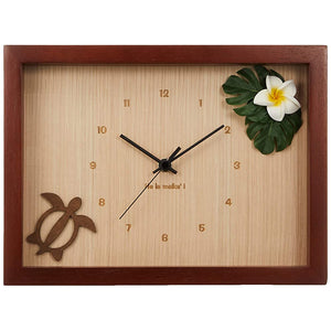 K-ART.JAPAN Table Clock/Wall Clock, Yellow/Brown, Size: W 10.6 x H 7.9 inches (27 x 20 x 4.5 cm)