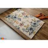 Sayansayan Flower Floral Entrance Mat, Indoor, Fleur, 26.4 x 47.2 inches (67 x 120 cm), Ivory Wilton