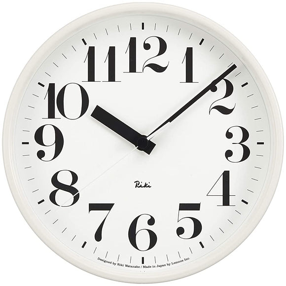 Remnos WR08-25 WH Lemnos Wall Clock, Radio Clock, Liquid Steel Clock, White, Aluminum, Broad Point