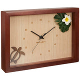 K-ART.JAPAN Table Clock/Wall Clock, Yellow/Brown, Size: W 10.6 x H 7.9 inches (27 x 20 x 4.5 cm)