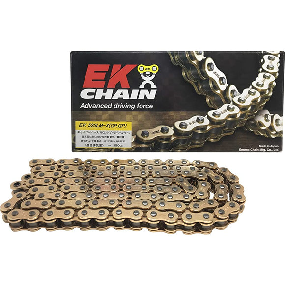 EK (EK) NX Ring Seal Chain 520LM-X Gold 108L [SemiPress Clip Joint]