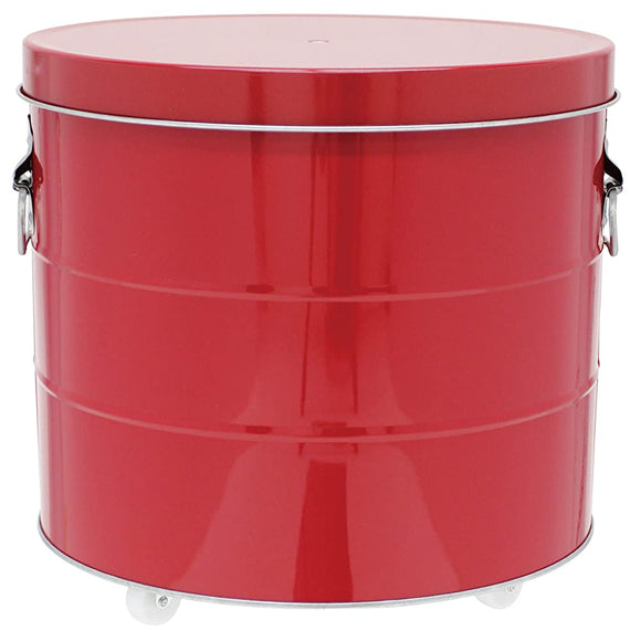 Watanabe Metal Industries RS20R Obucket Rice Stocker, 44.1 lbs (20 kg), With Casters, Red