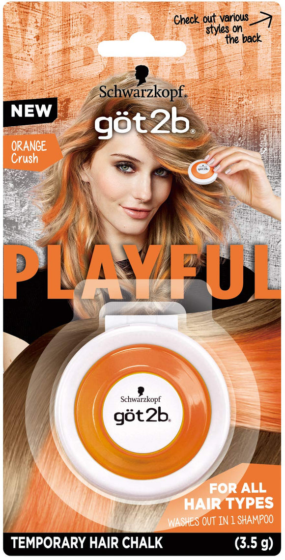 Schwarzkopf got2b Gottoubi Hair Chalk Orange [For 1 Day Only, Amazing Color for Black Hair, Easy OFF with Shampoo, Just Pinch and Slide Hair] Halloween Cosplay Anime Costume Live Party Festival Hair Color Schwarzkopf 3.5g