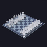 Sialinx Brand SIA122 Luxury Crystal Glass Chess Exquisite 9.8 x 9.8 inches (25 x 25 cm), Fashionable, For Competitions, 2 People, Checkmate, Pawn, Queen, Night, King, and Friends