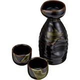 Tenmoku olivé Sink No. 2 Clove & Raise Set of 2 Glass Pottery Mino Burn
