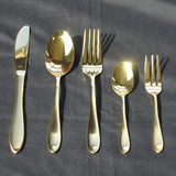 Nagao Tsubamesanjo Dinner Cutlery Set, 10 Pieces, Gold, 18-0 Stainless Steel, Made in Japan