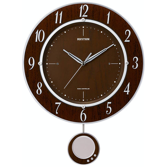 8MX403SR23 Wall Clock, Radio Clock, Pendulum Trimeteo DX Rhythm Clock