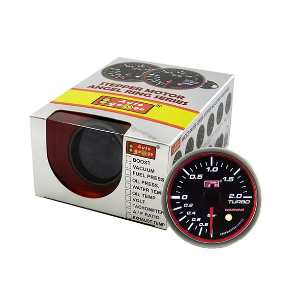 Autogauge 60agbo-RSM RSM60 Boost Meter, Angel Ring, Black Face White LED, With Warning Function, 60 Pie
