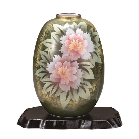 Kutani Ware K7-1268 Vase (No. 8) Peony (with Stand)