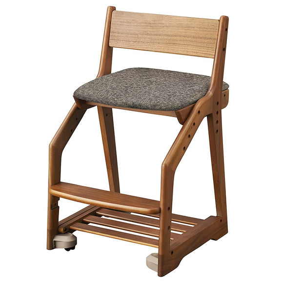 KOIZUMI PDC-488WOGY Study Chair, Gray, W 16.3 x D 18.7 - 20.5 x H 28.7 inches (41.9 x 47.5 - 52 x 73 cm), SH42.9 45.9 48.9 51.9 cm (External Dimensions) Peg Chair, Gray