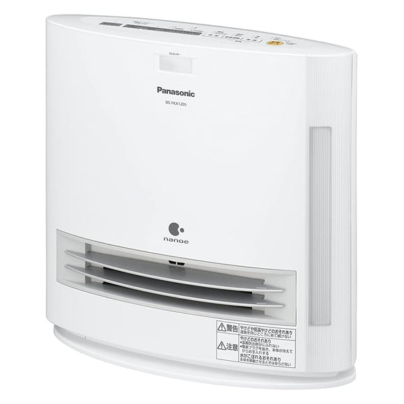 Panasonic DS-FKX1205-W Ceramic Fan Heater, Humidification Function, Single Sensor, Nanoe Equipped, White