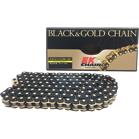 EK (EK) NX Ring Seal Chain 530ZV-X3 Black & Gold 120L [Kashime joint]