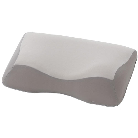 French Bed 035826170 Pillow, White / Gray, 12.2 x 19.7 inches (31 x 50 cm), Memory Foam Low Type, Thickness: 1.4 - 1.8 inches (3.5 - 4.5 cm), Difficult to Be Hard Even in Winter, Antibacterial, Washable,