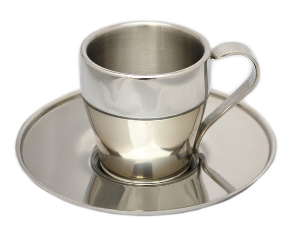 Captain Stag Argo W Stainless Coffee Cup & Saucer 80ml MK-4136