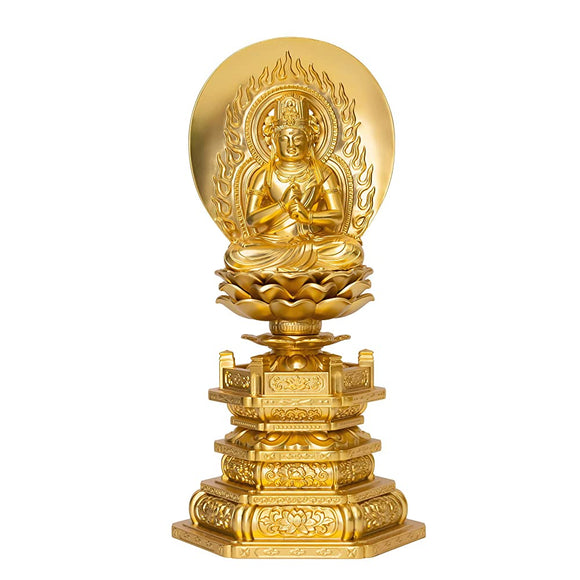 Buddha Statue Dainichi Nyorai, 7.3 inches (18.5 cm) (gold plated/24 gold), Buddhist Hideun Makita, Prototype: 