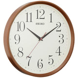 Seiko Clock KX222B Wall Clock, Natural, Radio, Analog, Dark Brown, Wood Grain, Pattern