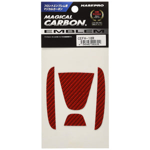 Hasepro Cefh-18R Magical Carbon Front Emblem (Red) Honda Fit Hybrid GP5