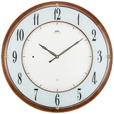 SEIKO EMBLEM HS548B Wall Clock, Brown Marble, Diameter 13.8 x 1.2 inches (351 x 30 mm), Radio-controlled Analog