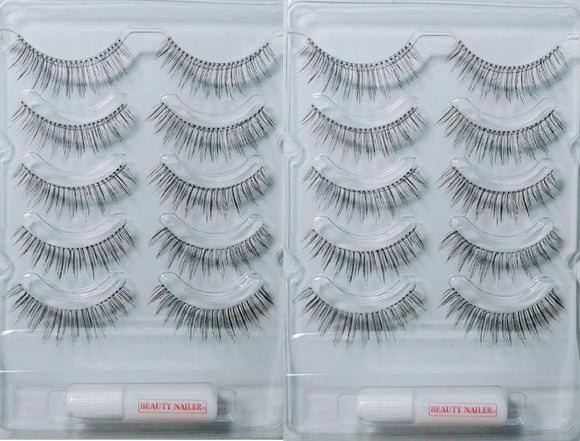 BEAUTY NAILER Eyelash Value Pack [Set of 2] (Natural Long) VP-42x2