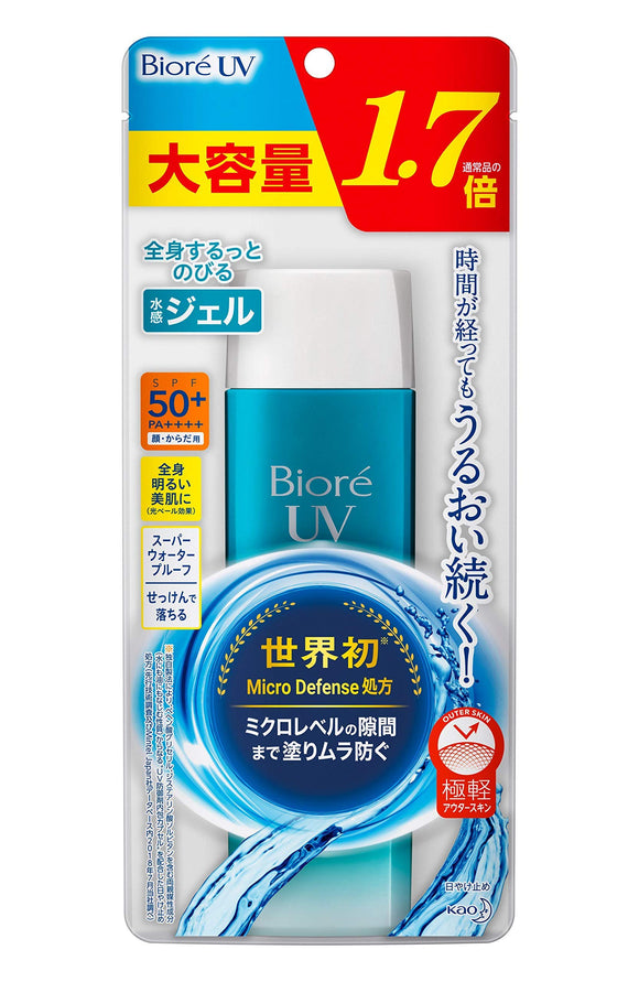 Biore UV Aqua Rich Water Gel 5.1 fl oz (155 ml) (1.7 times the normal product), Sunscreen SPF 50 PA