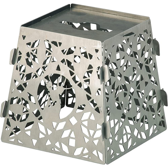 CAPTAIN STAG CS Stainless Steel Lantern Shade with Storage Bag Silver Made in Japan Tsubame Sanjo UK-5012