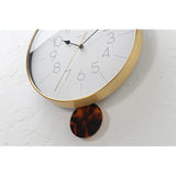 INTERFORM INC. Interform Wall Clock, Wall Hanging, Interior, Wall Clock, Gold, Simple, Tortoise Shell, Pendulum Clock, Meloi CL-4093