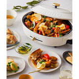 Bruno BOE053-BK Oval Hot Plate, Main Body, 3 Types (Takoyaki, Deep Pot, Flat), Black, Stylish, Cute, 1 Unit, Lid Included, 1,200 W, Temperature Adjustable, Easy to Clean, For 1 Person, 2 People, 3 People,