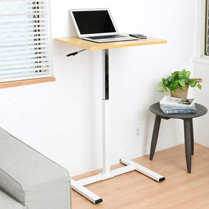 Yamazen KUP-6045 (OAKWH) Height-Adjustable Desk, Seamless and Easy Height-Adjustment, W x D x H 23.6 x 17.7 x 26.4 - 40.2 in. (60 x 45 x 67 - 102 cm), Gas Lift, Standing Desk, Computer Desk, Assembly Required, Oak, Work From Home