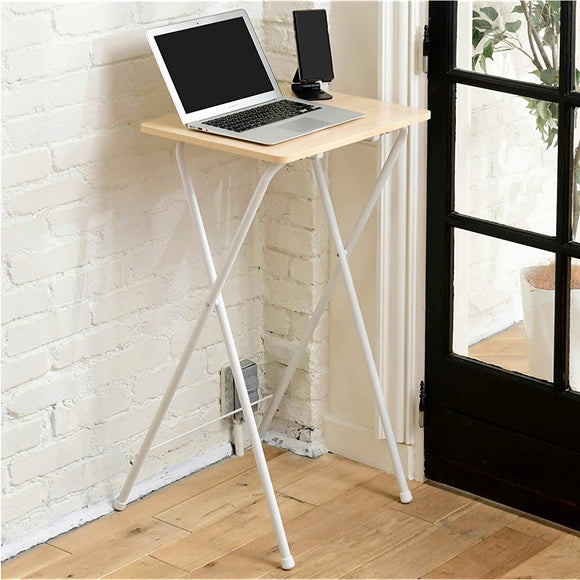 Yamazen Folding table (standing desk) Height 90 Scratch, dirt, moisture, heat resistant top plate Width 50 x Depth 52 cm Side table Standing desk Finished product Wood Natural RYST5040H90 (WNWH) Telework