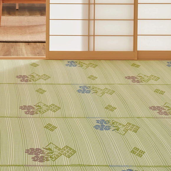 Hagiwara #110 PP Pattern Top Mat, Green, 22.8 to 138.2 sq ft (58 to 8 Tatami Mats), Igusa Style, Pattern Top Mat, Washable, Made in Japan, Approx. 138.8 x 138.7 inches (352 x 352 cm)