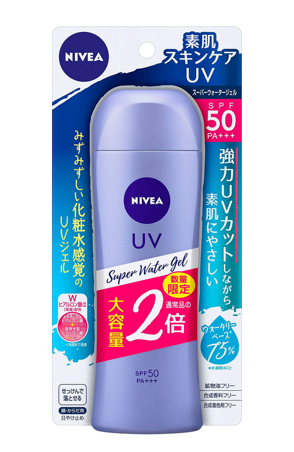Nivea UV Large Capacity Super Water Gel, 5.6 oz (160 g) (Twice the Normal Product), Sunscreen, SPF 50PA UV Gel for Lotion