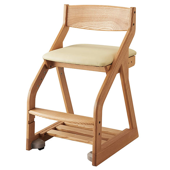 Koizumi BDC-37NSIV Study Desk, Study Chair, NSIvory, Size: W 17.1 x D 19.5 - 22.6 x H 29.9 inches (434 x 495 - 576 x 760 mm), SH446, 476, 506, 536 mm (Outer dimensions), Vino Chair, Ivory