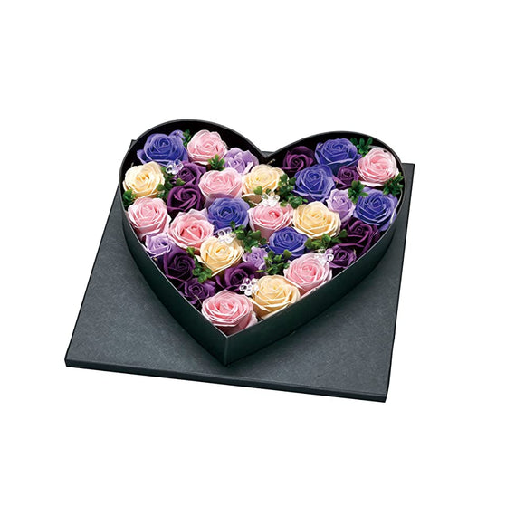 Millennium Art Soap Flower, New Deluxe Heart Arrangement, M, Purple