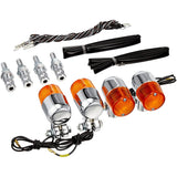 KITACO 830-0302201 Bolty 250 Round Mini Turn Signal Kit, Chrome/Orange