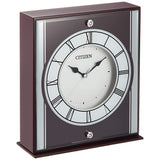 Citizen 8RG622-006 Analog Table Clock, Continuous Second Hand, Wood, Brown