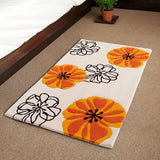 Orange Floral Entrance Mat, 27.6 x 47.2 inches (70 x 120 cm), Ivory 1532003044799