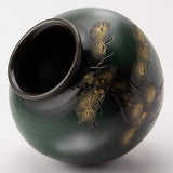 Shigaraki Ware MR-1-2595 Hechimon Round Vase, Old Pine Gold