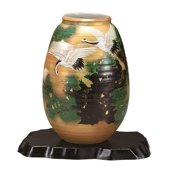 Kutani Ware K7-1274 Vase (No. 8) Pine Crane (With Stand)