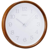 Seiko Clock KX239B Wall Clock, Natural, Radio Controlled, Analog, Natural Wood Fabric, Diameter 11.0 x 2.3 inches (280 x 59 mm)