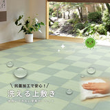 Hagiwara Washable Grass Style Carpet, Green, Approx. 102.8 x 138.7 inches (261 x 352 cm), Kurama Rug, Antibacterial, Checkered Pattern, Nursery School, Pets, Tatami Mat Protection