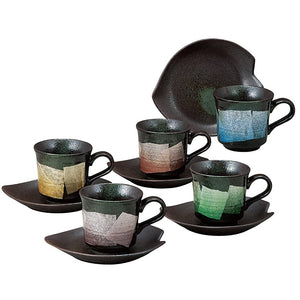 Maruyone K4-1047 Kyuyaki Coffee Set, Silver