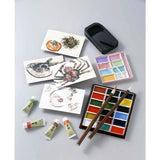 KISSHO Japanese Painting Paint, Face Color, Ink Painting Set No. 3, Made in 24 Colors