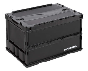 CAPTAIN STAG Oricon Folding Container FD Container with Lock Lid Capacity 51.3L Width 530 x Depth 365 x Height 335mm Thickness when stored 75mm Made in Japan Black UL-1069