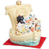 Ale-net Shichifuku Cat Treasure Ship Cream Coloured Curb Luck Lucky Cat Pottery Seto Yaki